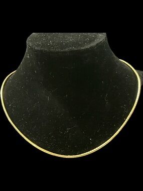 18k Gold Technibond Diamond cut omega polished flexible necklace vintage HSN
